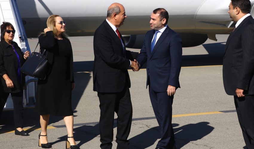 KKTC Cumhurbaşkanı Ersin Tatar ilk kez Azerbaycan'a gitti