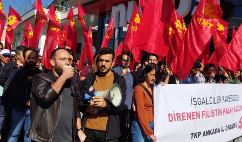 Türkiye Komünist Partisi İsrail Büyükelçiliği önünde eylem yaptı: 