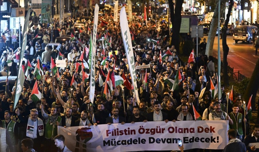İstanbul'da Filistin eylemi: İsrail protesto edildi