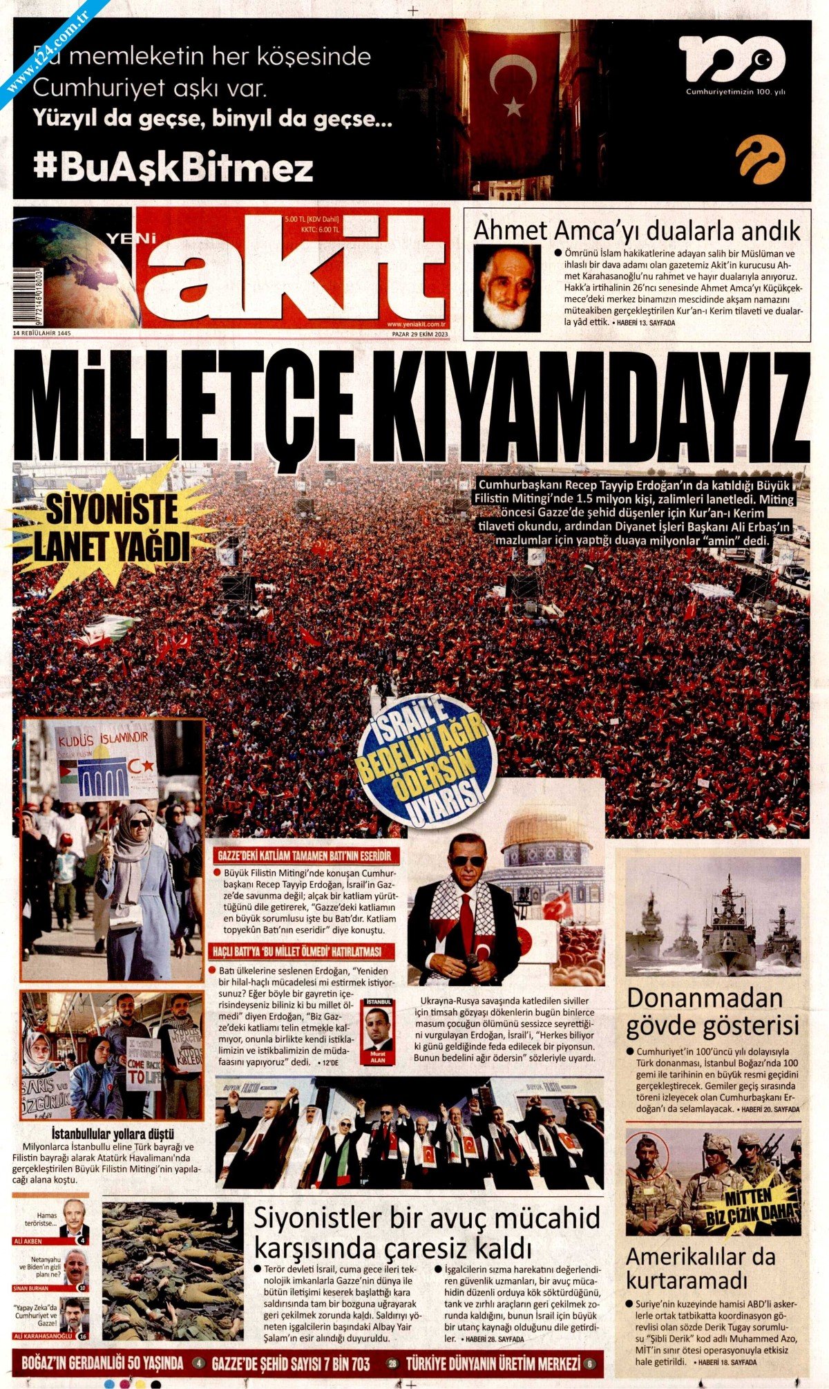 Gazeteler Cumhuriyet’in 100. yılını nasıl gördü? İşte manşetler…