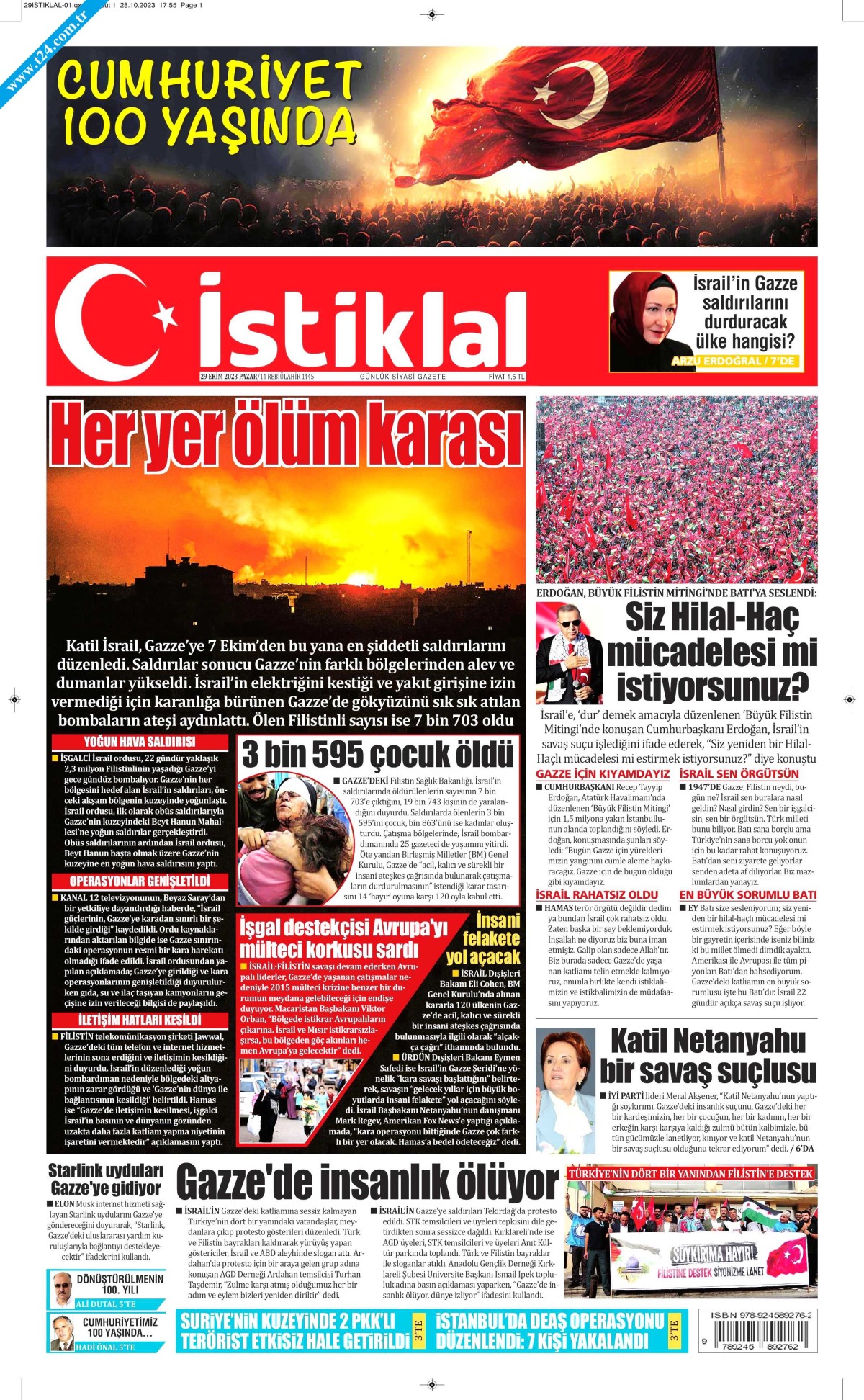 Gazeteler Cumhuriyet’in 100. yılını nasıl gördü? İşte manşetler…