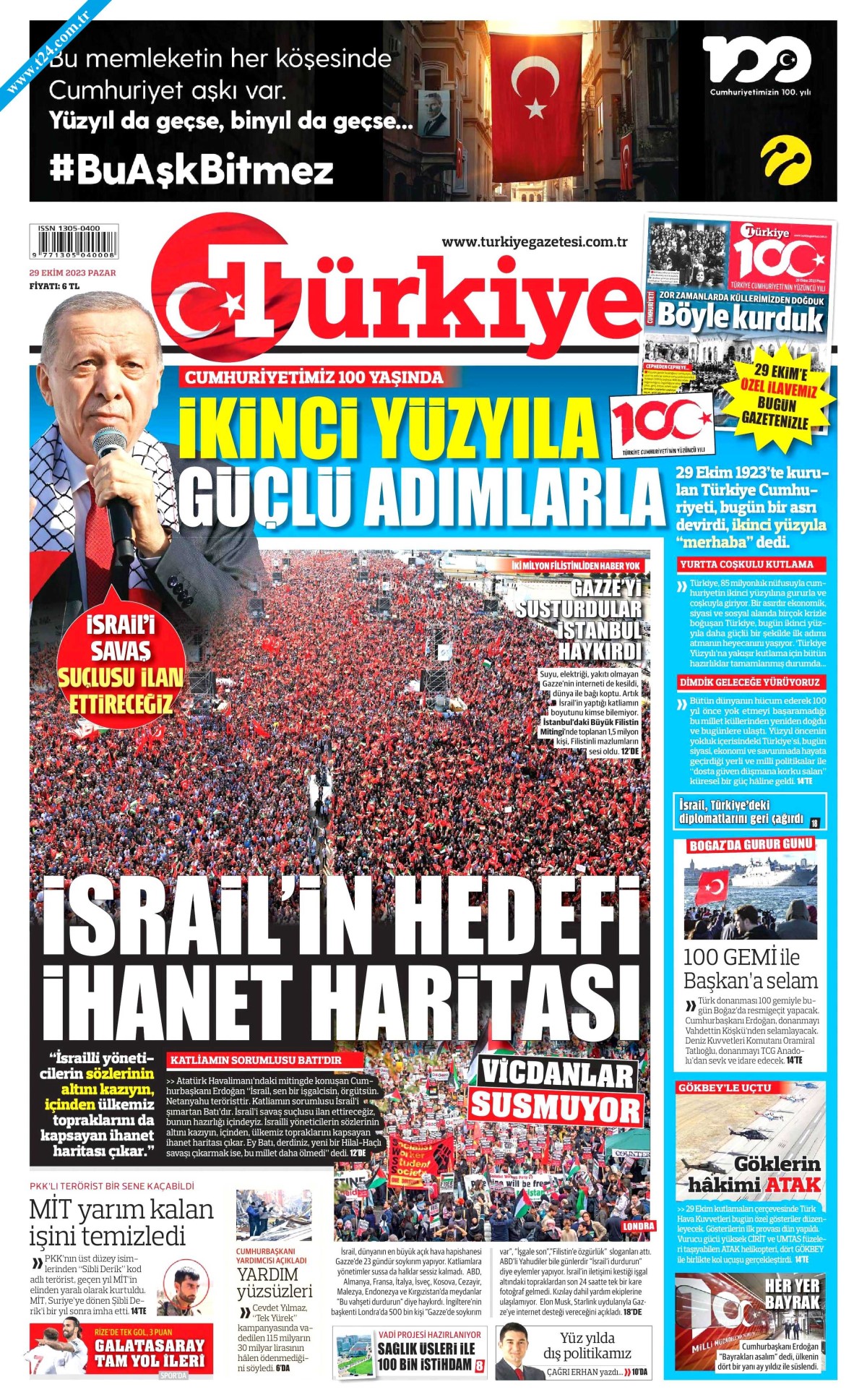 Gazeteler Cumhuriyet’in 100. yılını nasıl gördü? İşte manşetler…