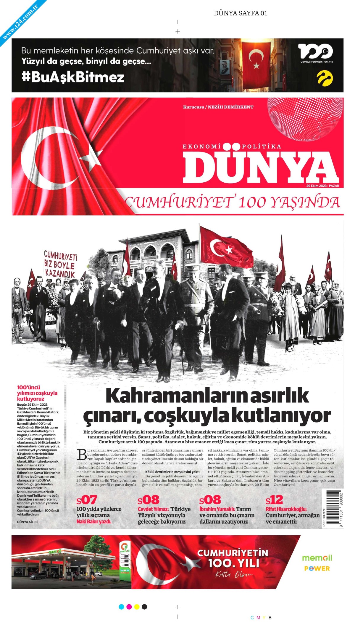 Gazeteler Cumhuriyet’in 100. yılını nasıl gördü? İşte manşetler…