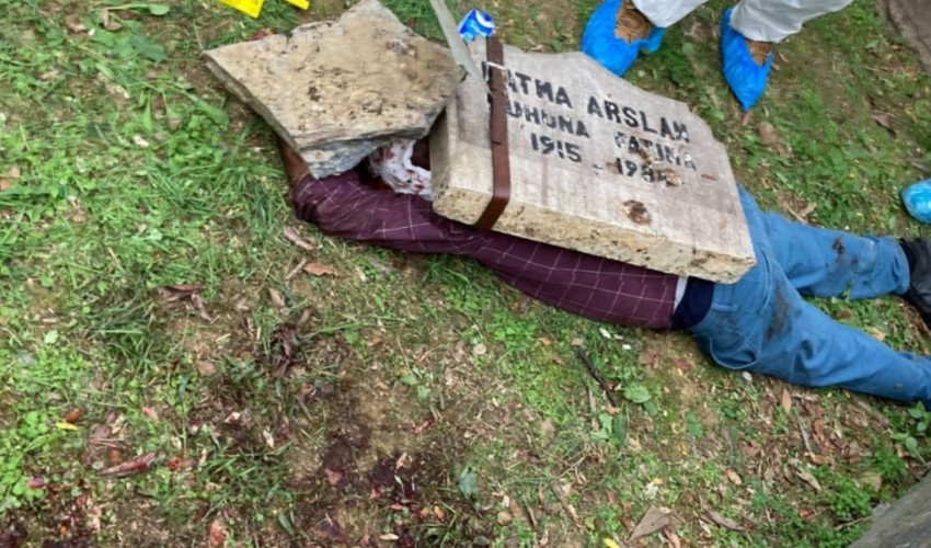 Mezarlıkta cinayet: Önce dövdü sonra bıçakladı