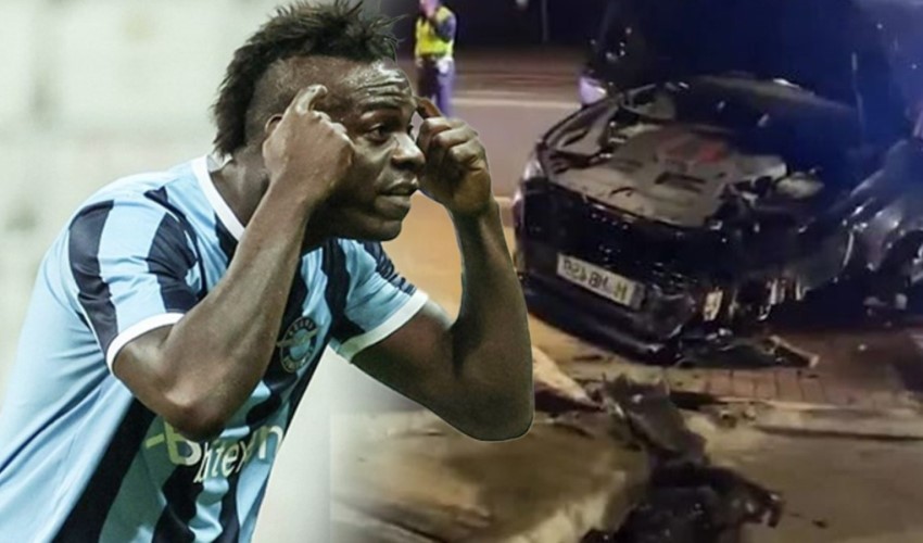 Adana Demirsporlu Mario Balotelli trafik kazası geçirdi! Hava yastıkları açıldı...