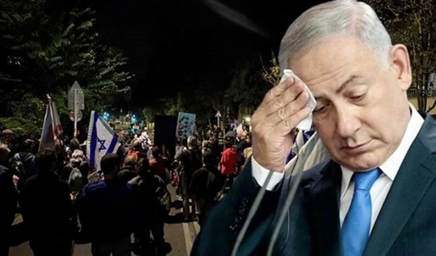 Netanyahu'ya konutunun önünde istifa çağrısı