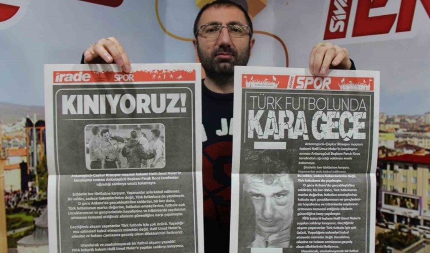 Sivas'ta yerel gazeteler Halil Umut Meler'e sahip çıktı: Sayfalarını kararttılar
