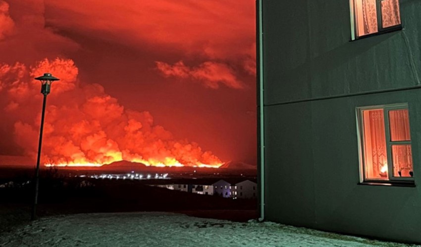 İzlanda'da önce deprem, sonra yanardağ patlaması! Metrelerce yüksekliğe lav püskürttü