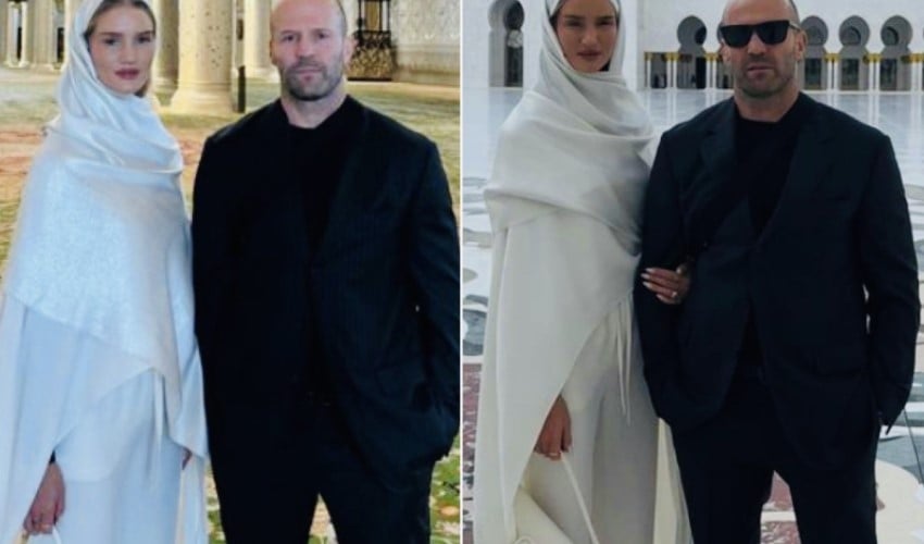 Jason Statham ve eşi Rosie Huntington Whiteley, Şeyh Zayed Camii'ni ziyaret etti