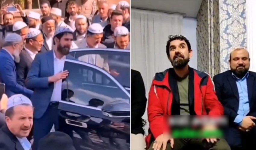 TRT'nin eski sunucusu Menzilci Serdar Tuncer bu kez de şeyhin arabasından inerken görüntülendi