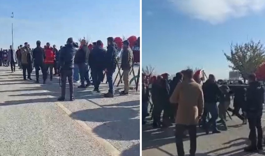 Continua la provocazione ai funerali dei martiri: la corona di Özgür Özel è stata di nuovo distrutta!