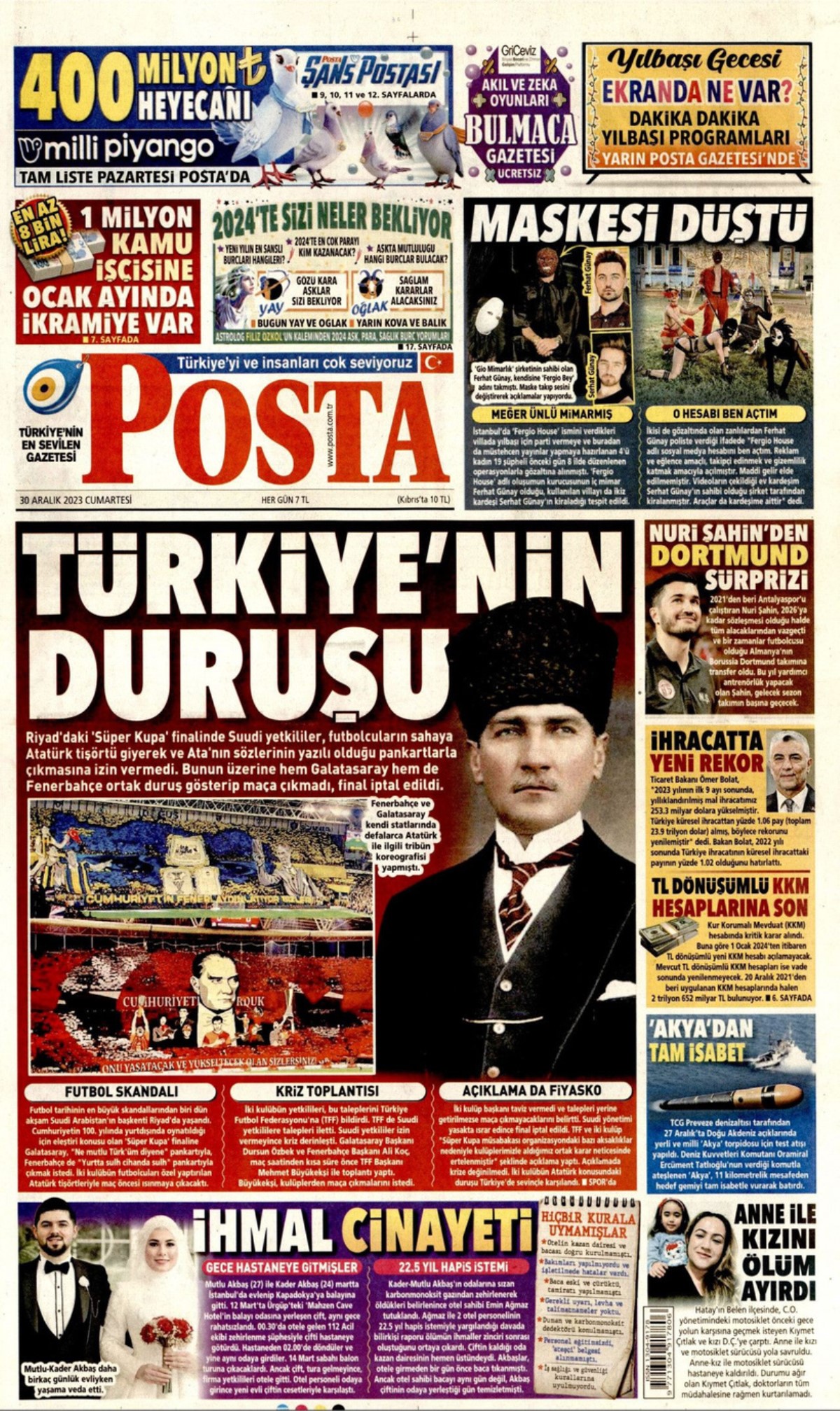 Gazeteler TFF’nin Süper Kupa rezaletini nasıl gördü? ‘Süper becerik-sizlik!’