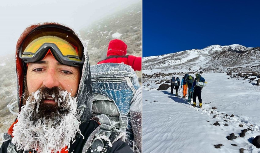 Dağcılar eksi 33 derecede Ağrı Dağı'na tırmandılar: 'Noel baba oldum'