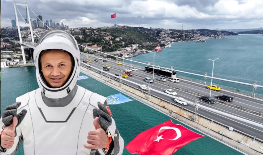 Alper Gezeravcı için 15 Temmuz Şehitler Köprüsü'ne Türk bayrağı asıldı