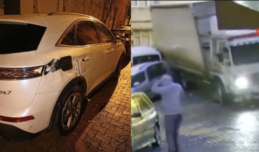İstanbul Kağıthane'de yaşandı: Kamyon sürücüsü araçlara çarpıp kaçtı