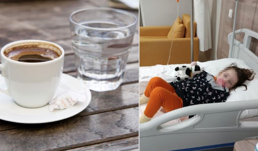 Türk kahvenin yanında su yerine çamaşır suyu getirdiler: 2 yaşındaki çocuk hastanelik oldu