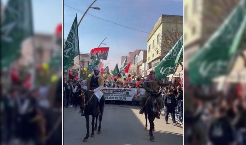 HÜDA-PAR'dan Batman'da 'Hamas'a selam' yürüyüşü: Atla 'cihat' sloganı attılar