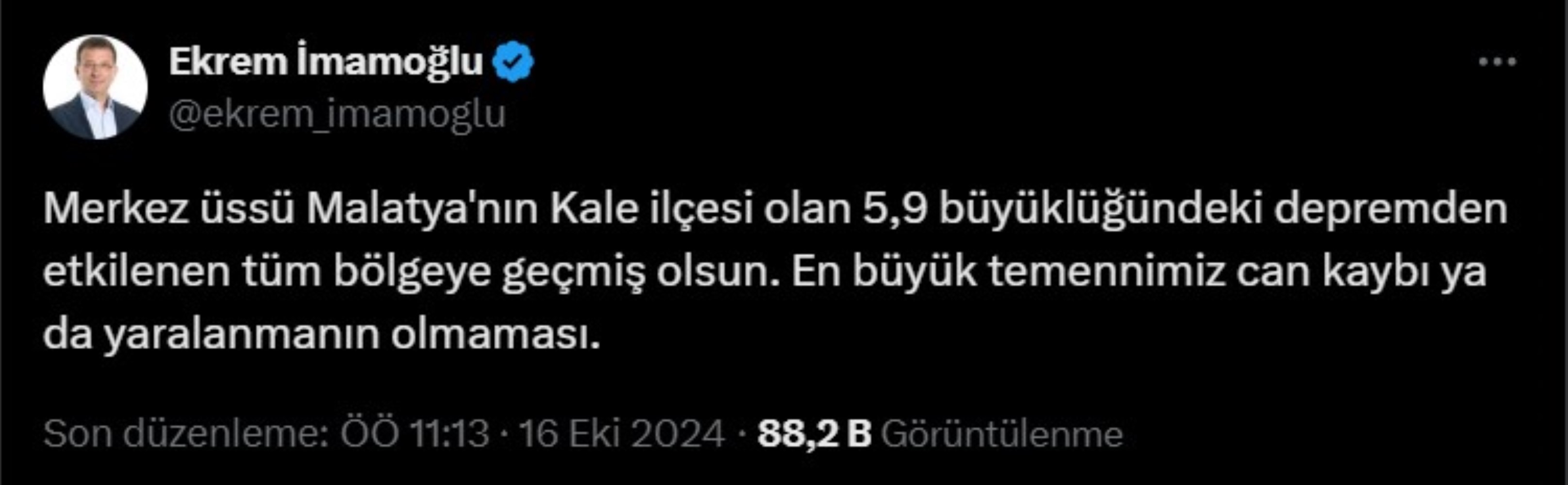 Malatya depreminin ardından siyasi isimlerden gelen geçmiş olsun mesajları!