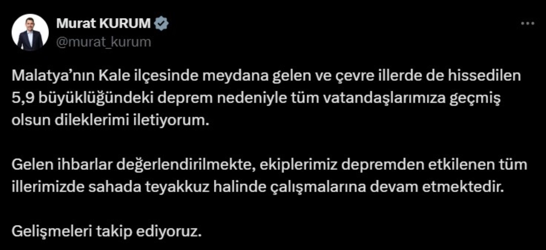 Malatya depreminin ardından siyasi isimlerden gelen geçmiş olsun mesajları!