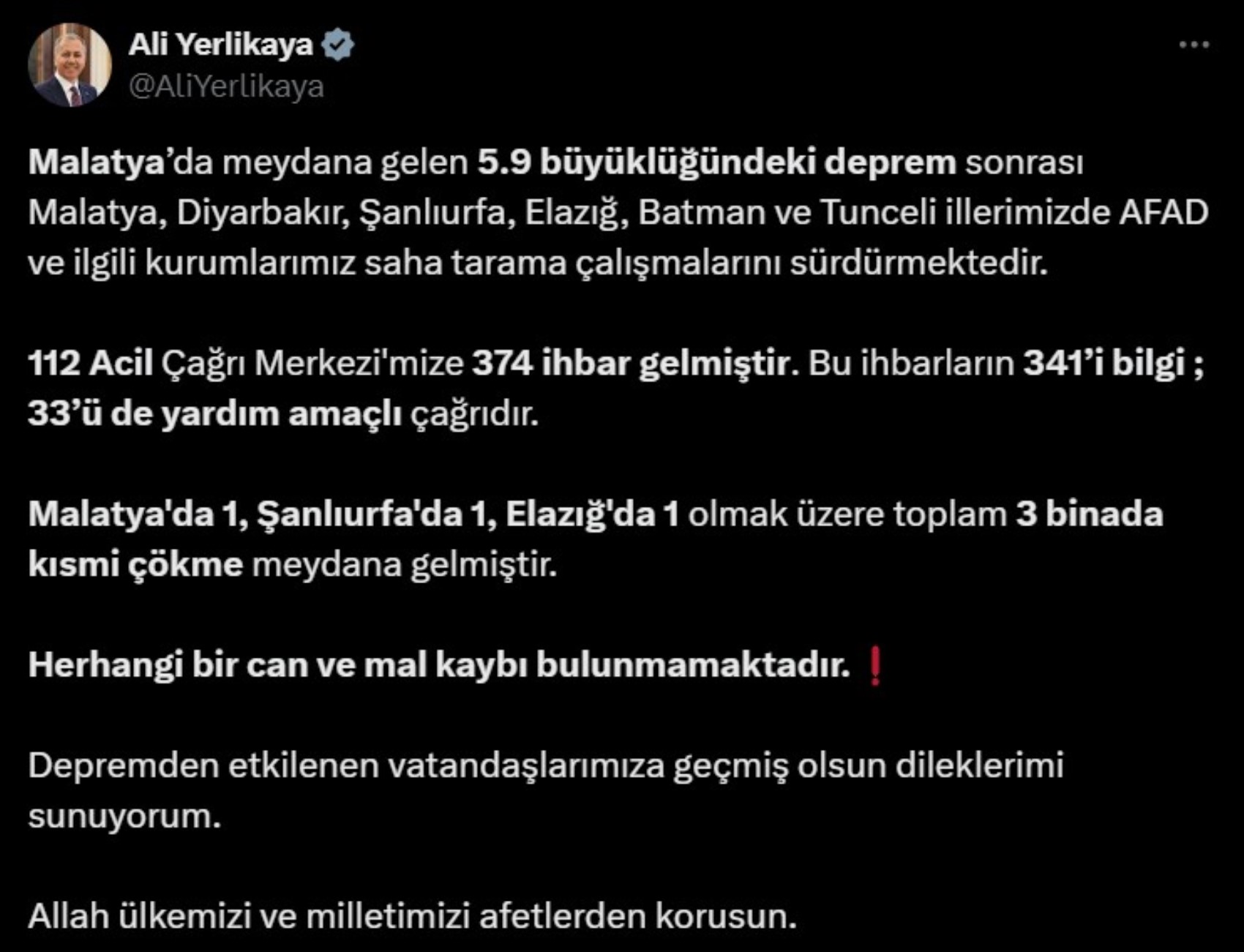 Malatya depreminin ardından siyasi isimlerden gelen geçmiş olsun mesajları!