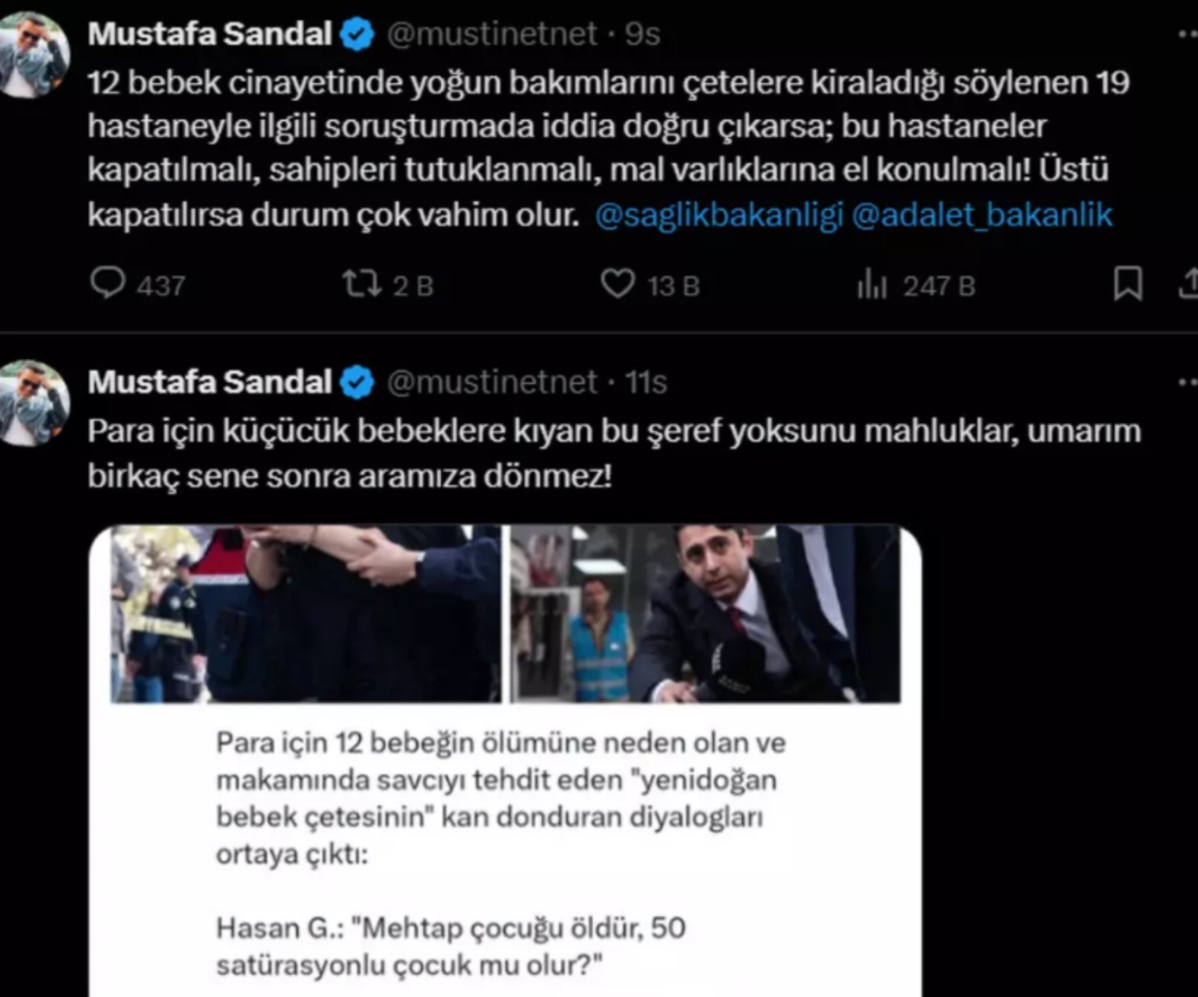 Yeni doğan çetesine ünlü isimlerden tepki geldi  'Şeytan suretindeki bu varlıkları unutmayın!'