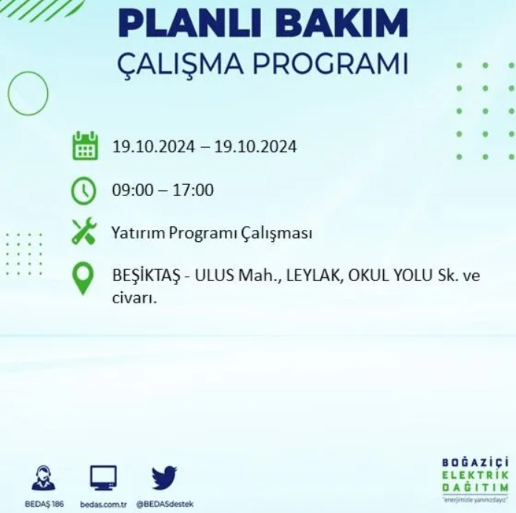 İstanbul’da elektrik kesintisi alarmı: 19 Ekim’de hangi ilçelerde kesinti olacak?