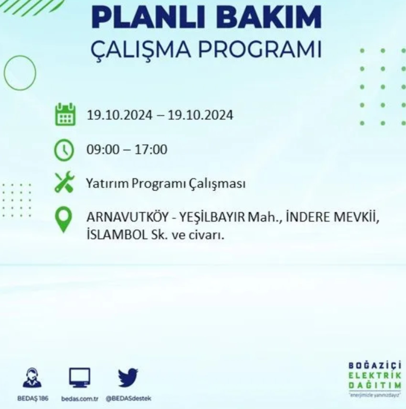 İstanbul’da elektrik kesintisi alarmı: 19 Ekim’de hangi ilçelerde kesinti olacak?