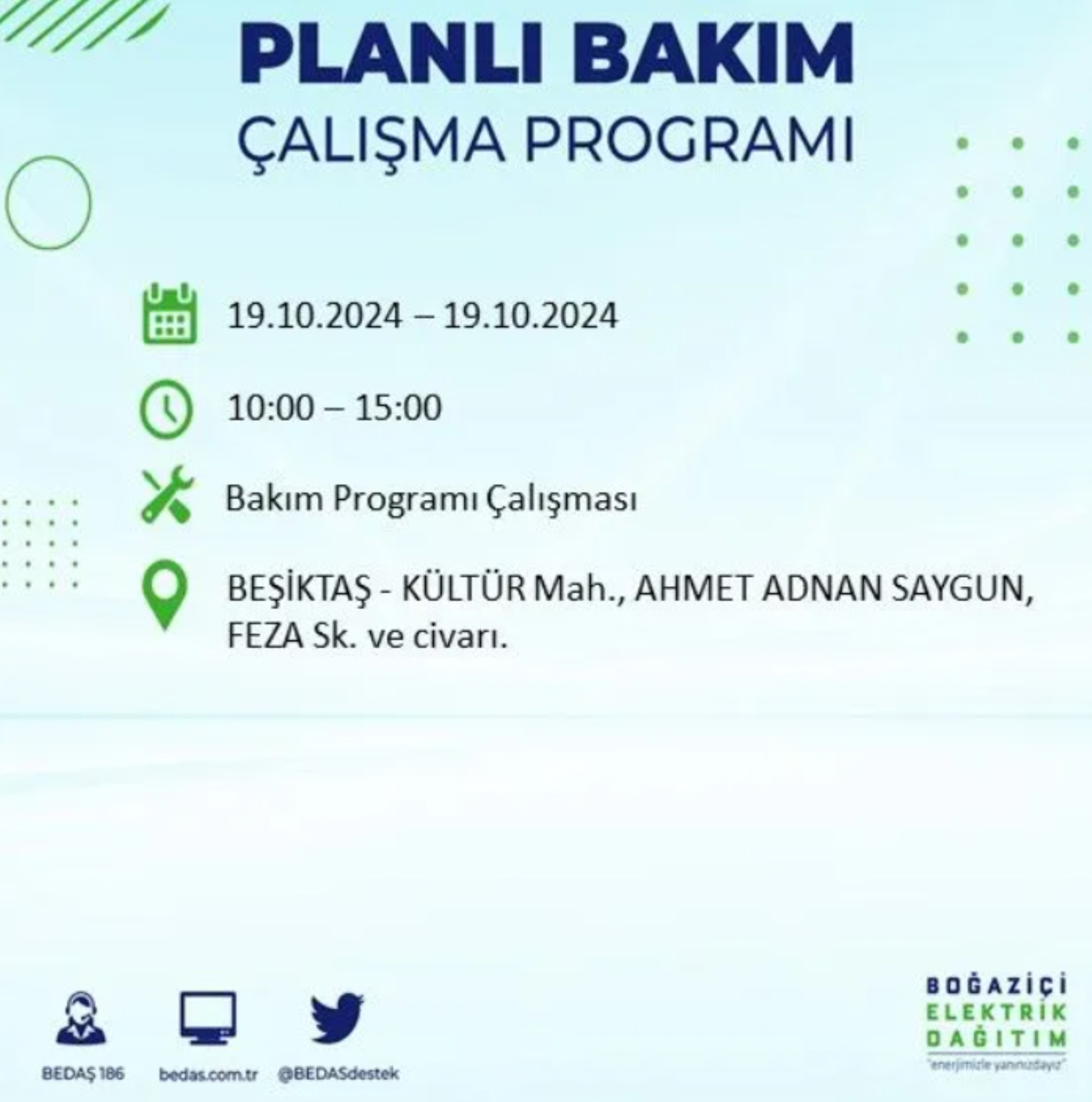 İstanbul’da elektrik kesintisi alarmı: 19 Ekim’de hangi ilçelerde kesinti olacak?