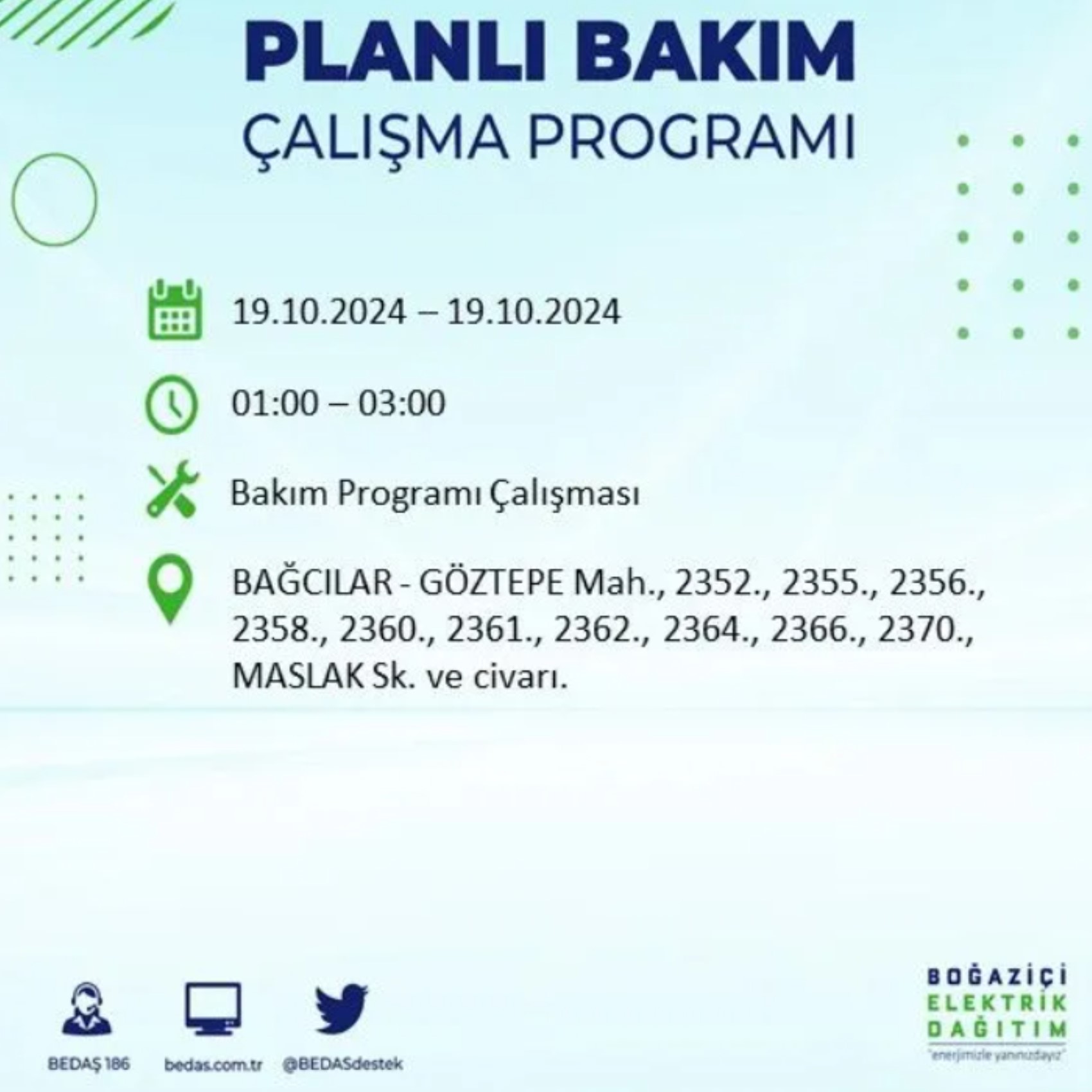 İstanbul’da elektrik kesintisi alarmı: 19 Ekim’de hangi ilçelerde kesinti olacak?