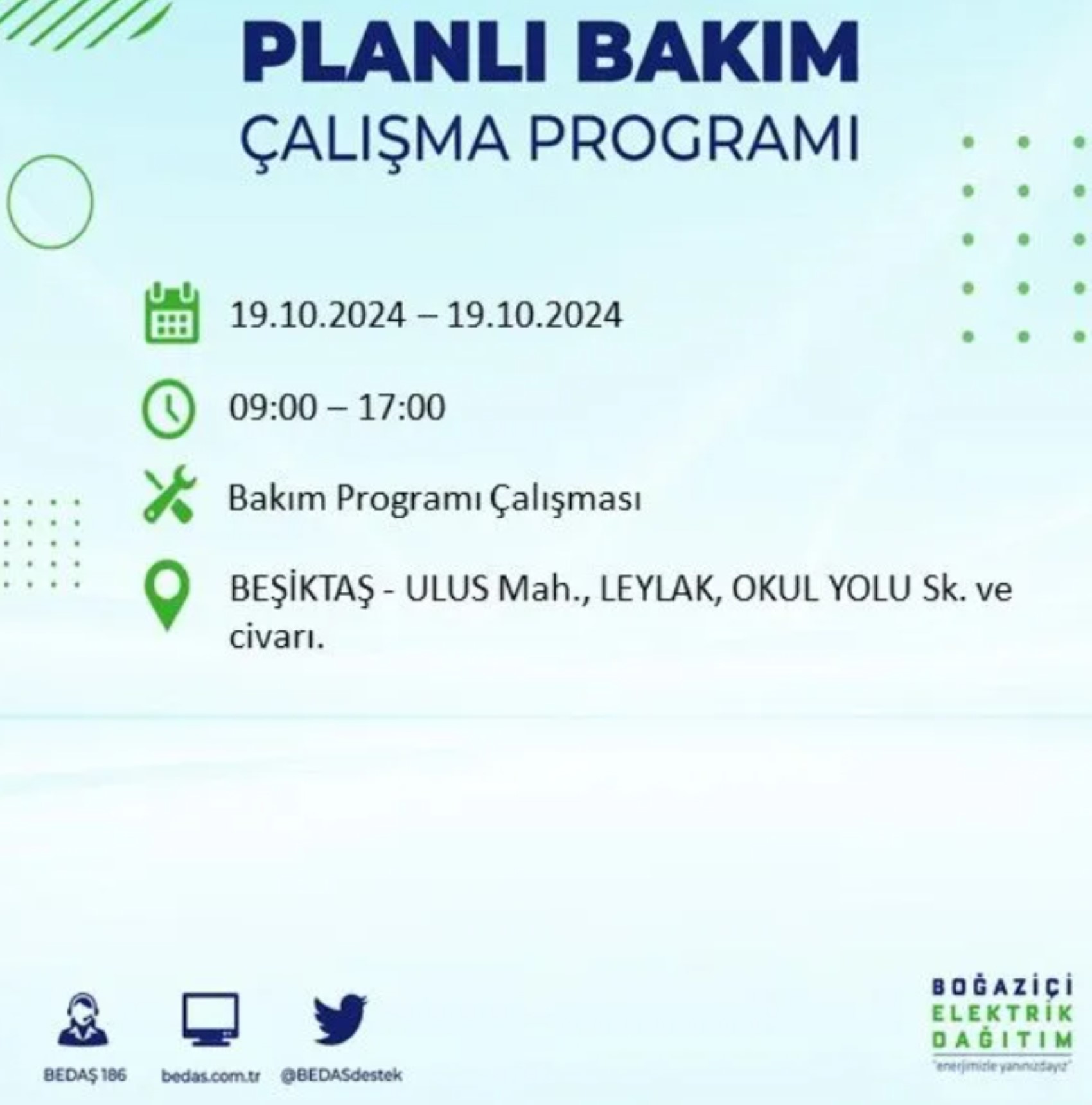 İstanbul’da elektrik kesintisi alarmı: 19 Ekim’de hangi ilçelerde kesinti olacak?