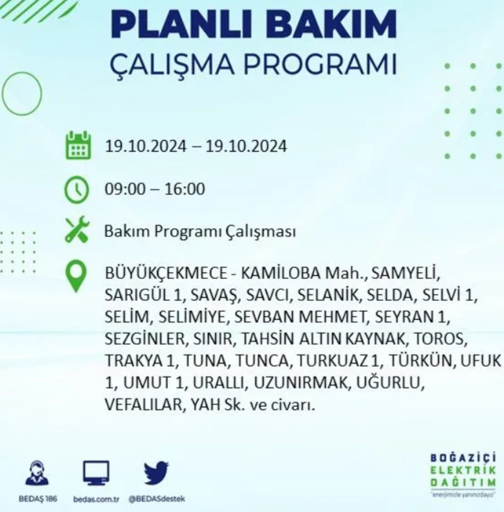 İstanbul’da elektrik kesintisi alarmı: 19 Ekim’de hangi ilçelerde kesinti olacak?