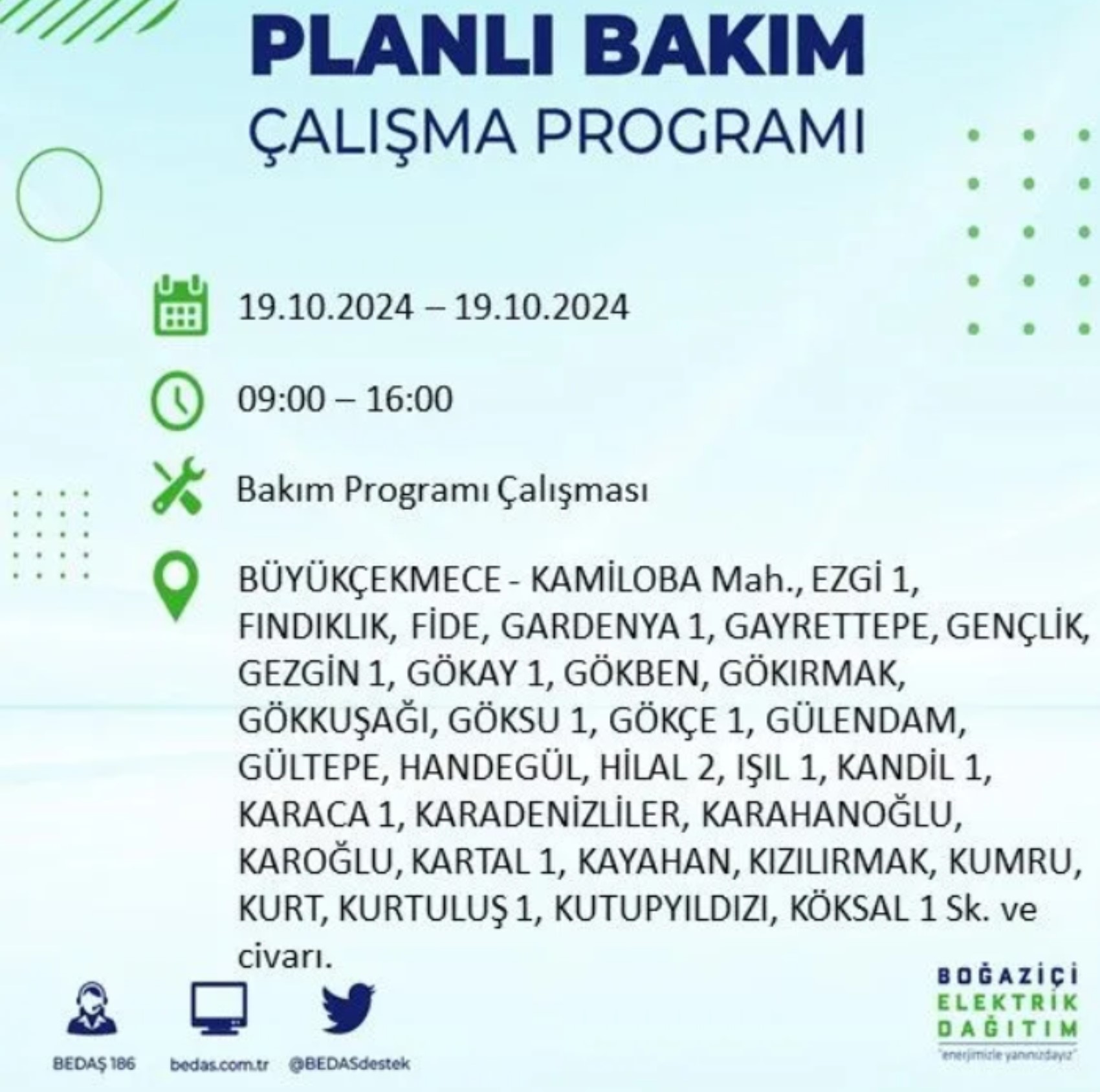 İstanbul’da elektrik kesintisi alarmı: 19 Ekim’de hangi ilçelerde kesinti olacak?