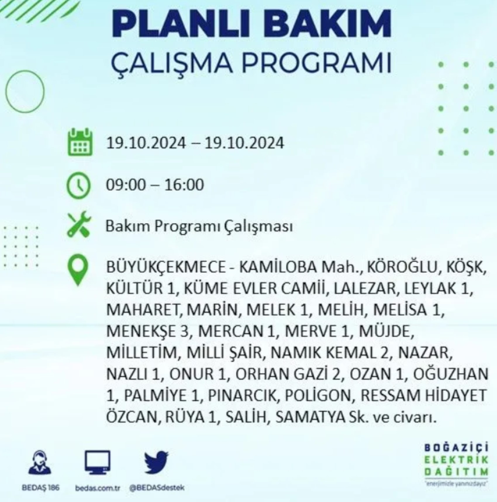 İstanbul’da elektrik kesintisi alarmı: 19 Ekim’de hangi ilçelerde kesinti olacak?