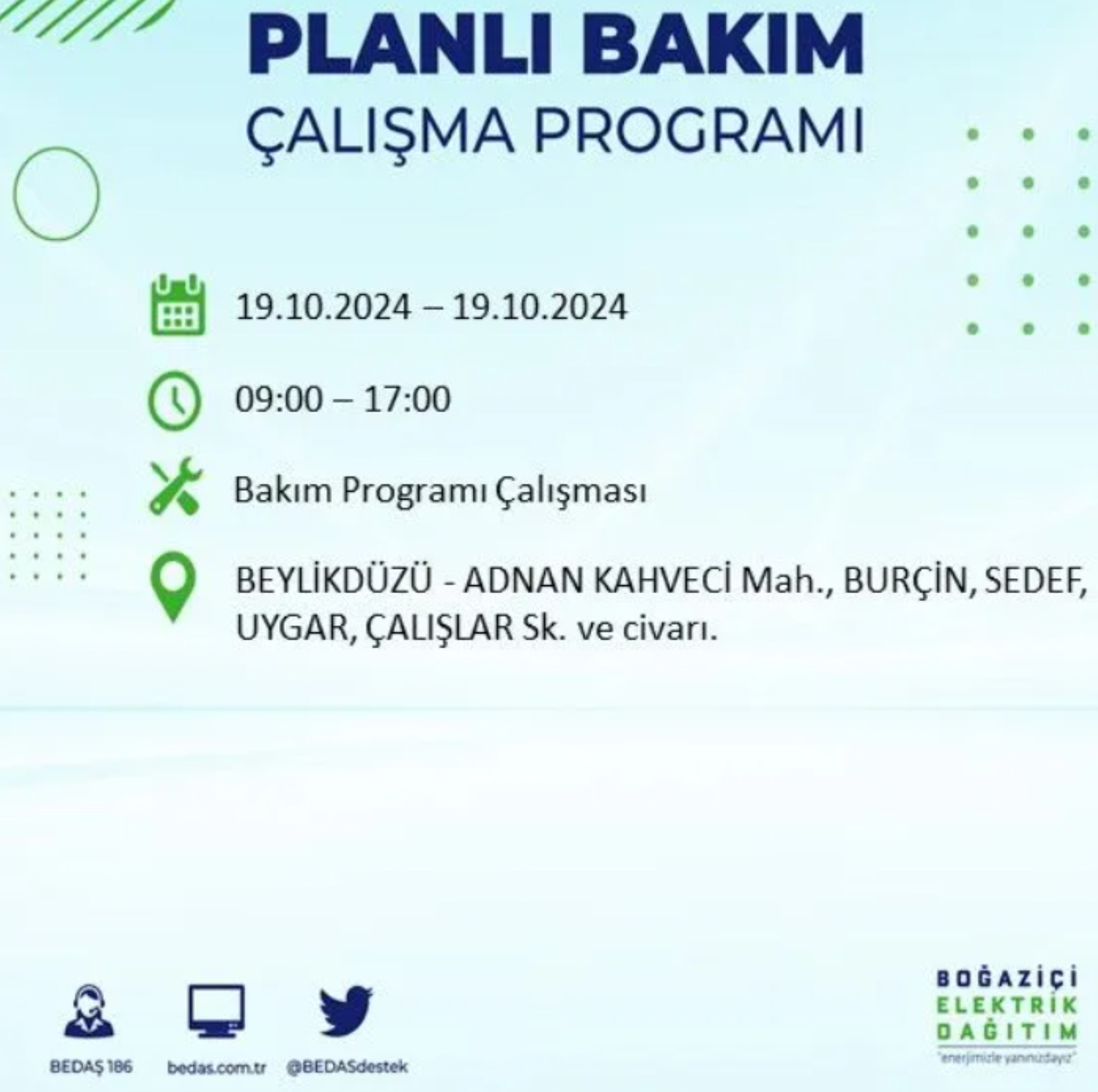 İstanbul’da elektrik kesintisi alarmı: 19 Ekim’de hangi ilçelerde kesinti olacak?