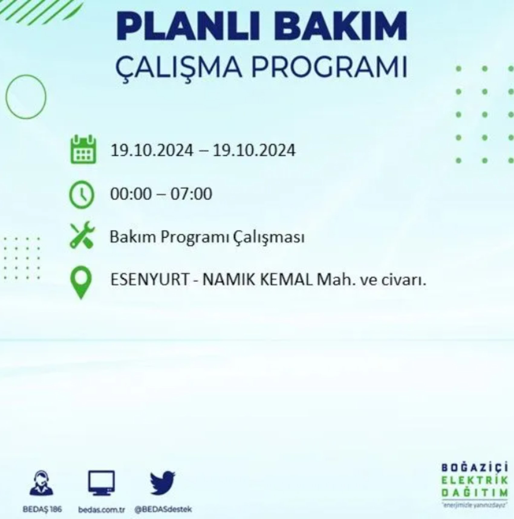 İstanbul’da elektrik kesintisi alarmı: 19 Ekim’de hangi ilçelerde kesinti olacak?