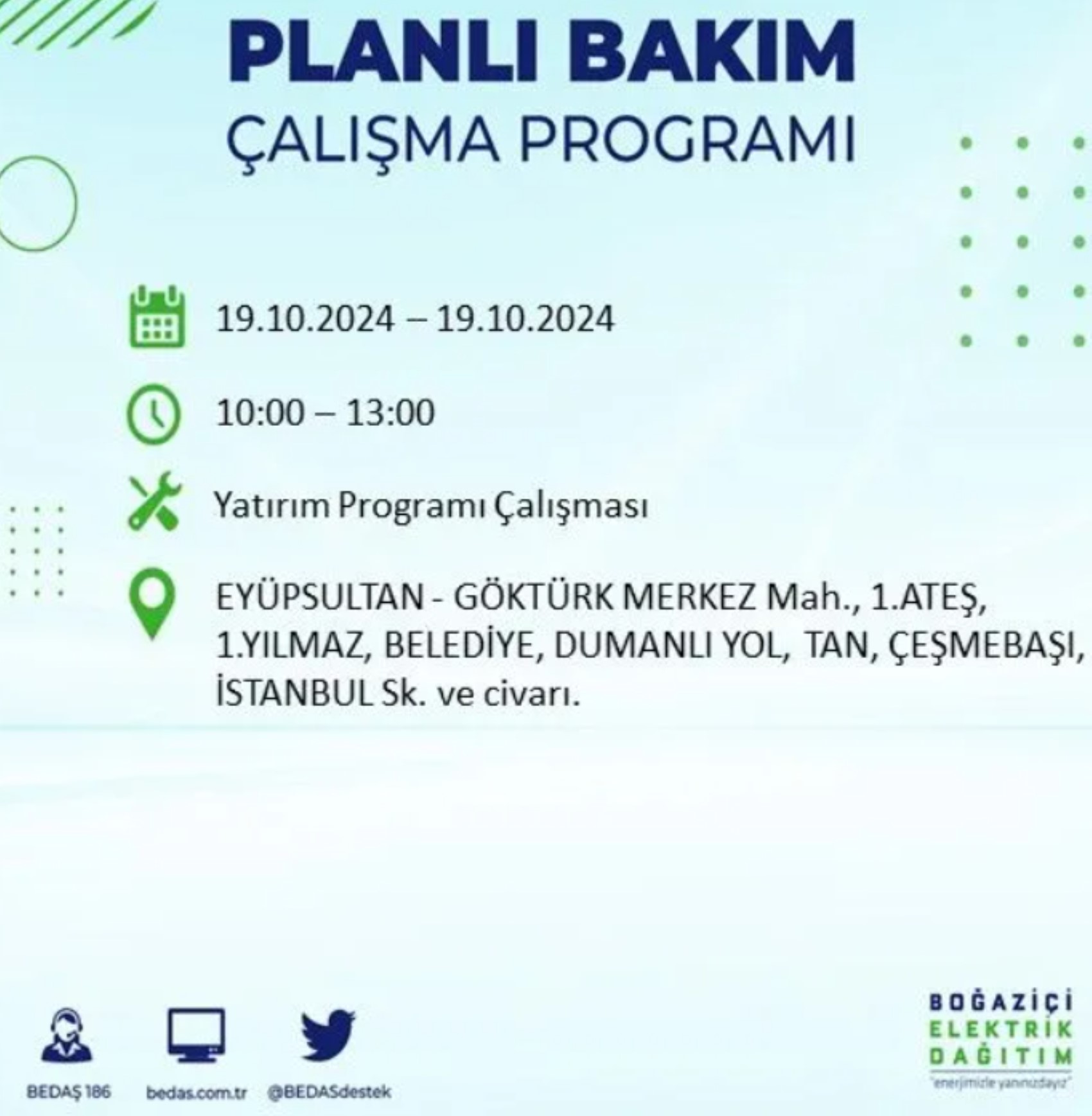 İstanbul’da elektrik kesintisi alarmı: 19 Ekim’de hangi ilçelerde kesinti olacak?