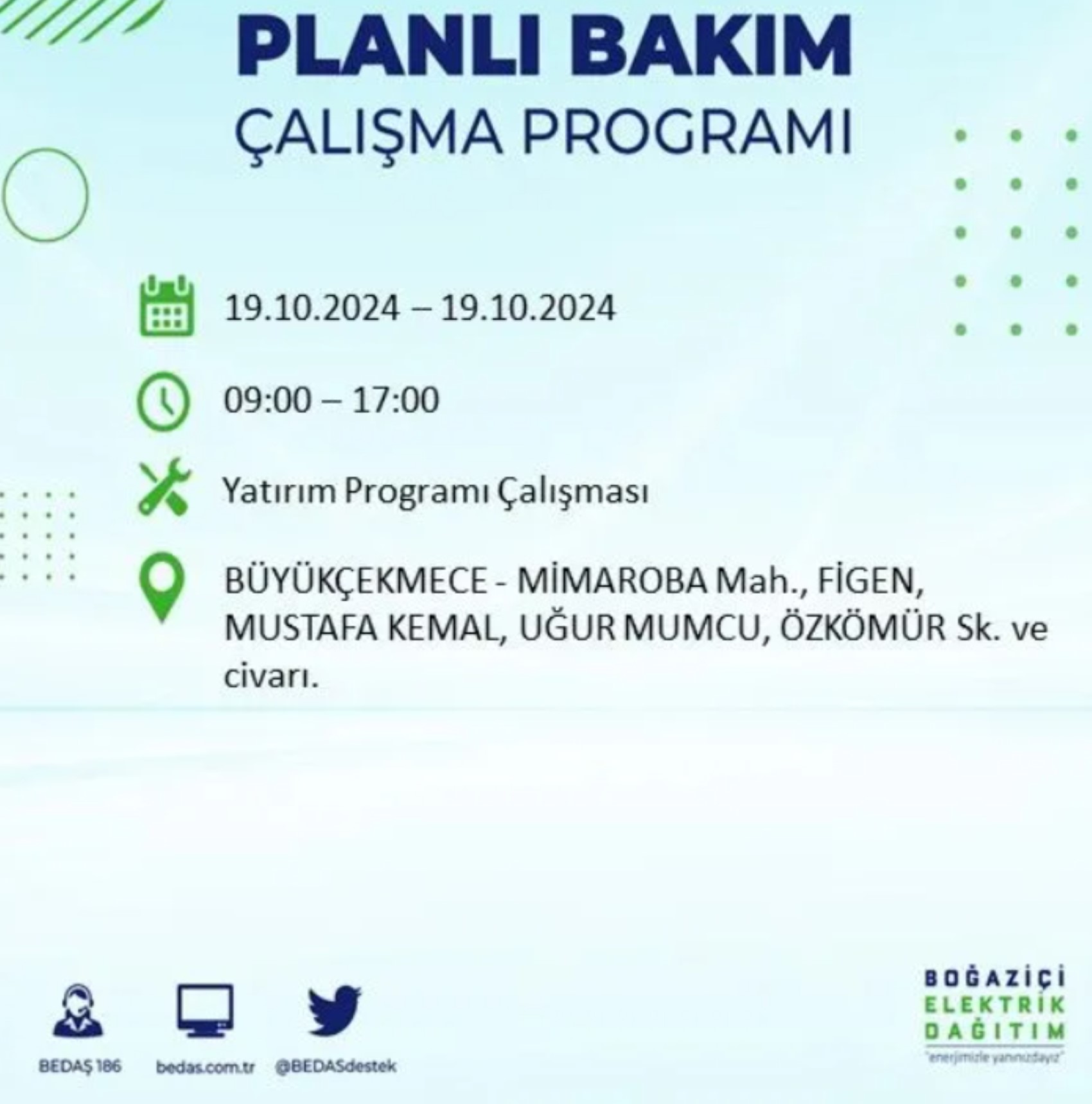 İstanbul’da elektrik kesintisi alarmı: 19 Ekim’de hangi ilçelerde kesinti olacak?