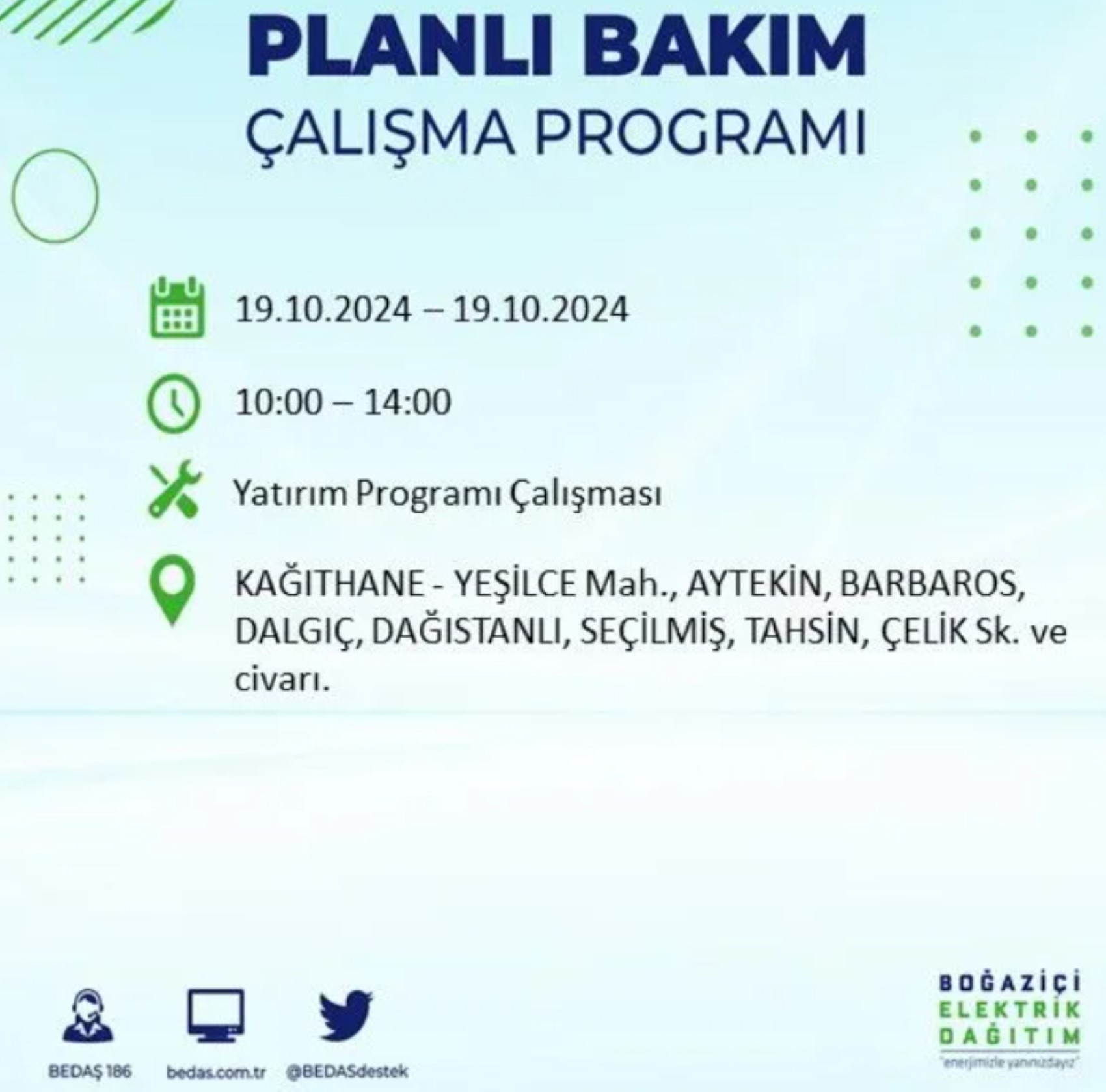 İstanbul’da elektrik kesintisi alarmı: 19 Ekim’de hangi ilçelerde kesinti olacak?