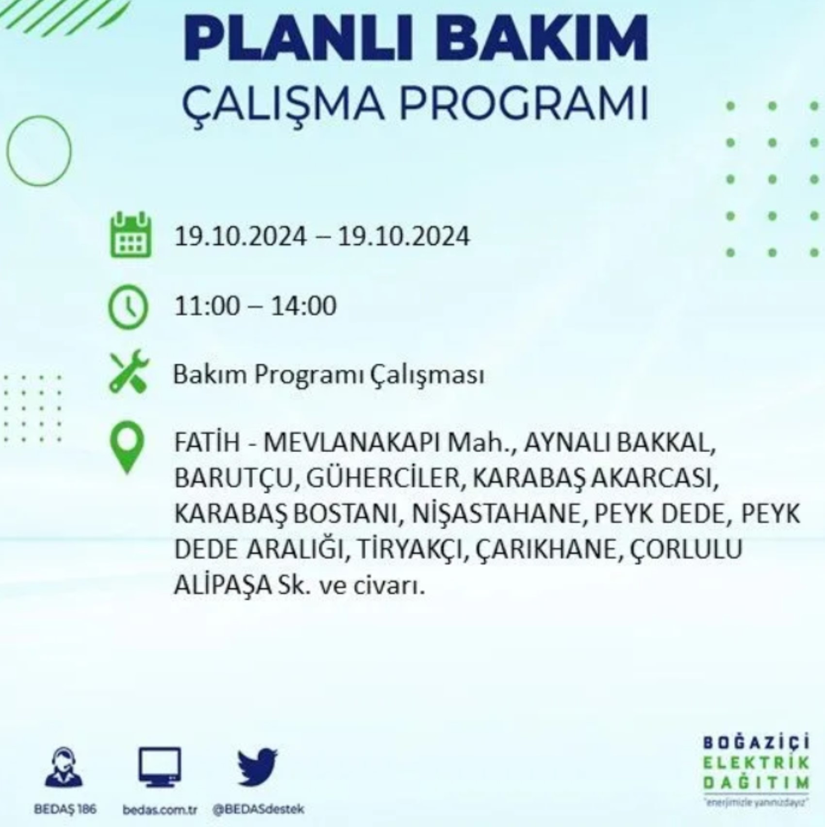 İstanbul’da elektrik kesintisi alarmı: 19 Ekim’de hangi ilçelerde kesinti olacak?