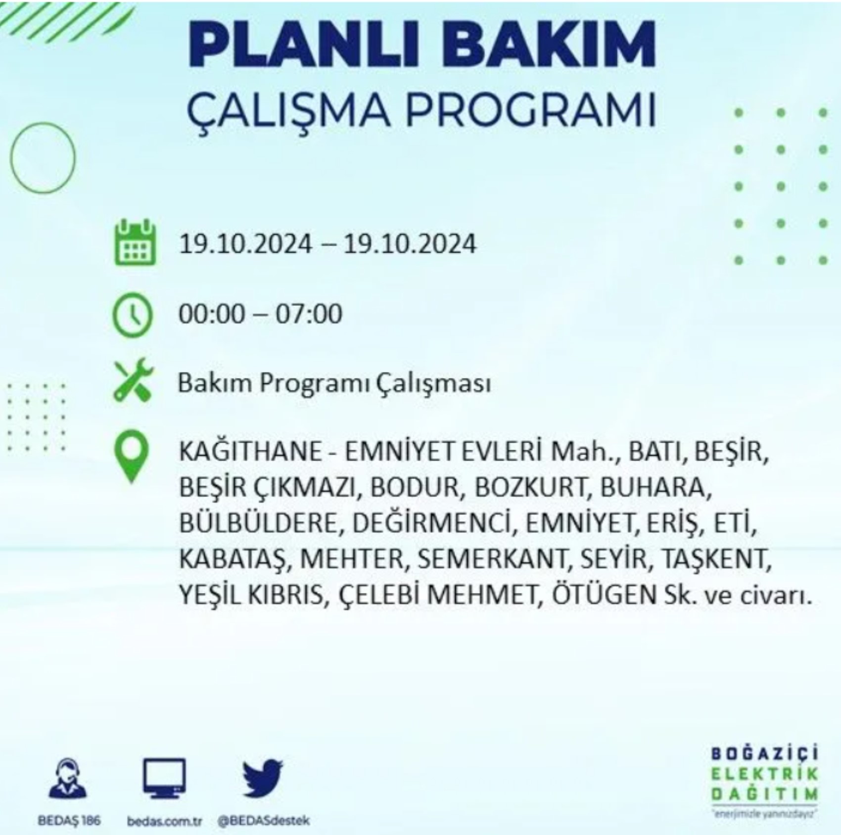 İstanbul’da elektrik kesintisi alarmı: 19 Ekim’de hangi ilçelerde kesinti olacak?