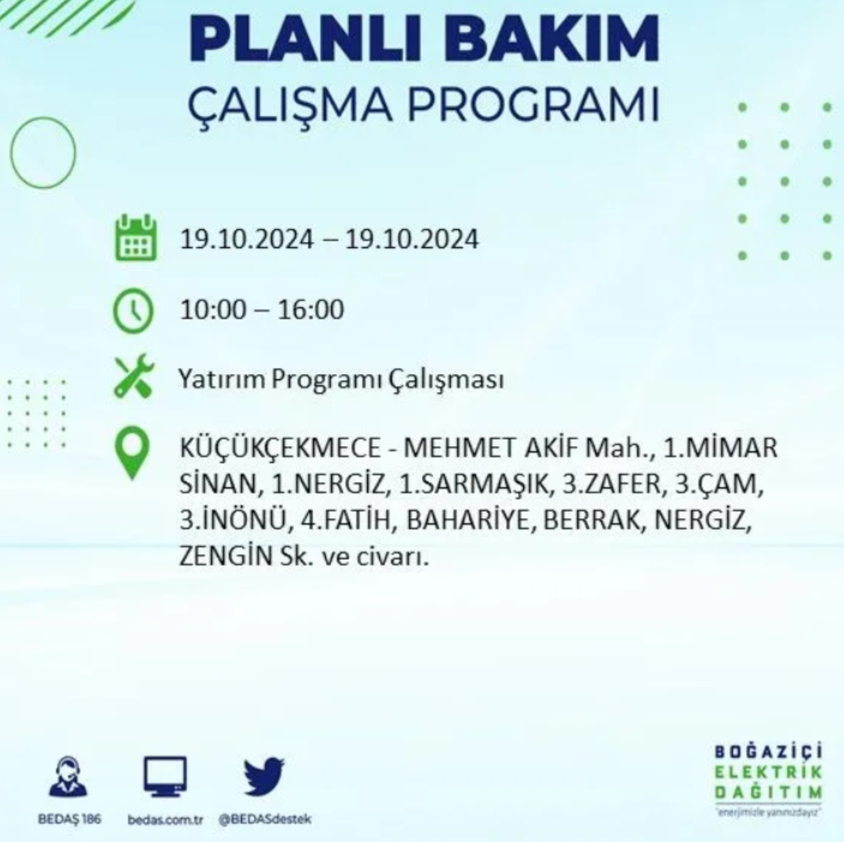 İstanbul’da elektrik kesintisi alarmı: 19 Ekim’de hangi ilçelerde kesinti olacak?