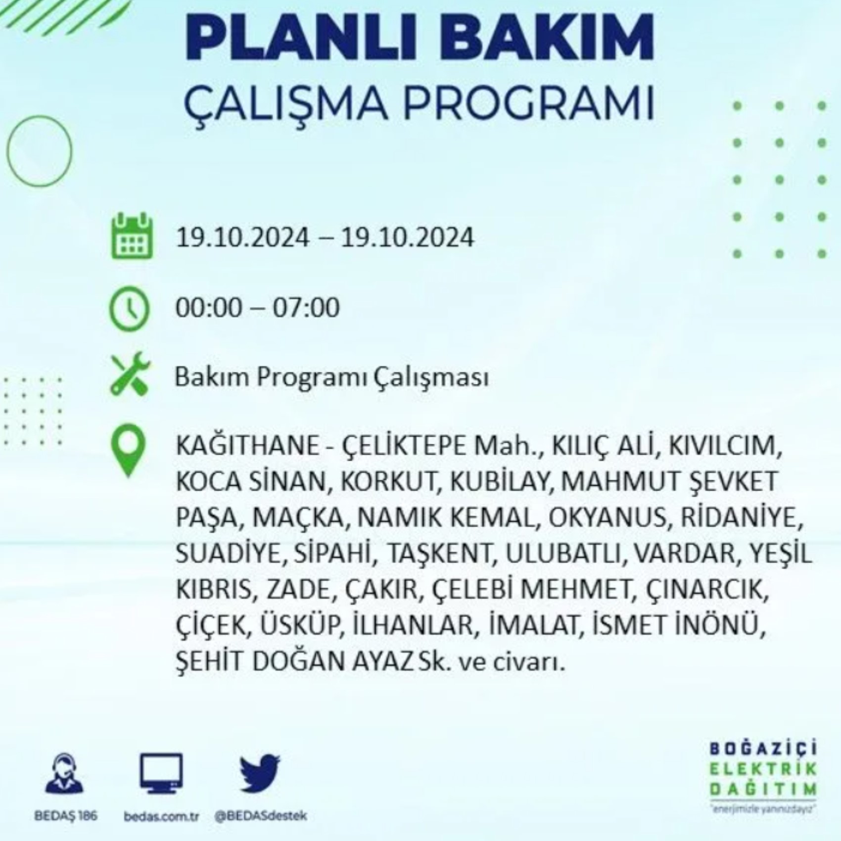 İstanbul’da elektrik kesintisi alarmı: 19 Ekim’de hangi ilçelerde kesinti olacak?