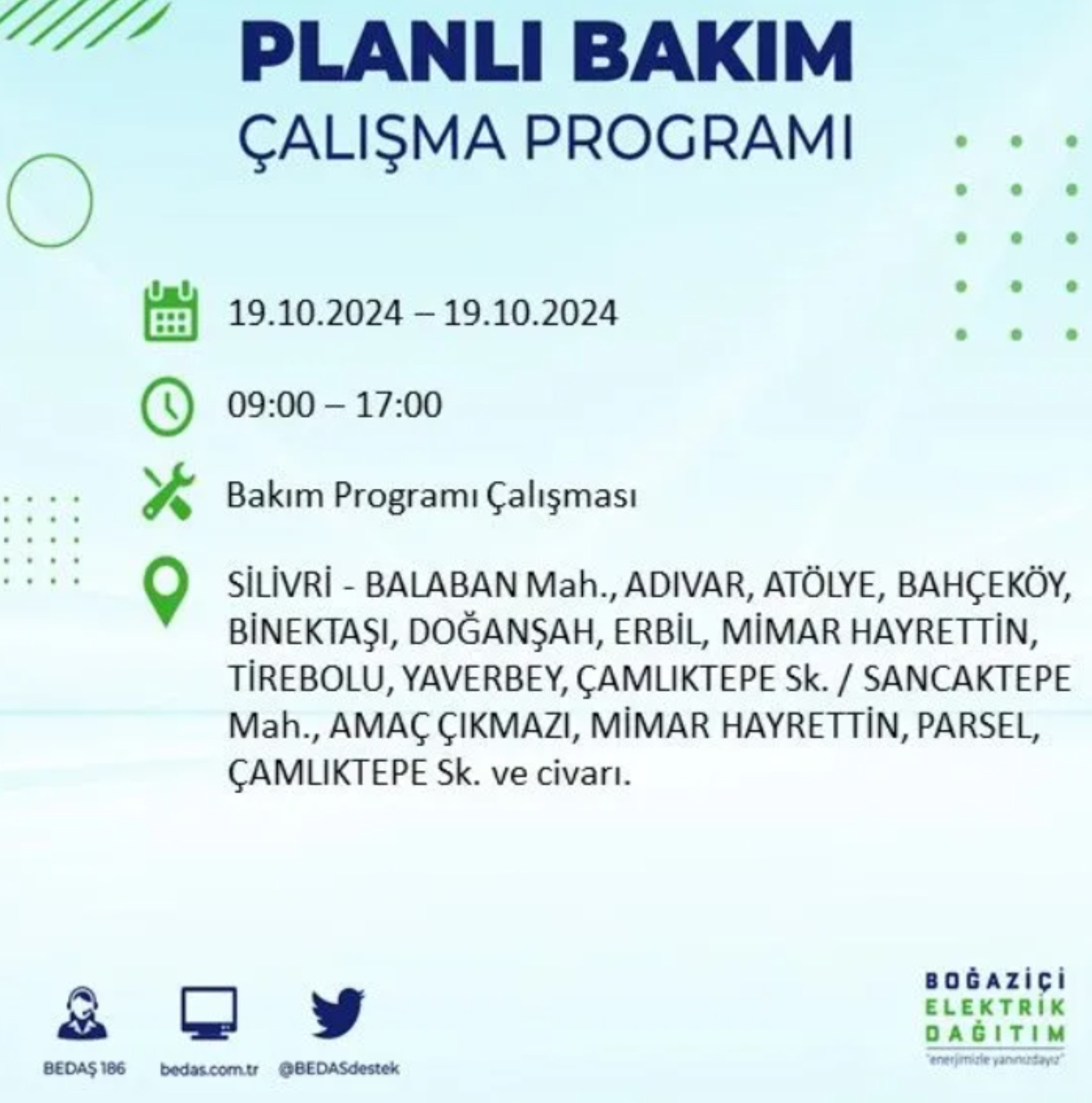 İstanbul’da elektrik kesintisi alarmı: 19 Ekim’de hangi ilçelerde kesinti olacak?