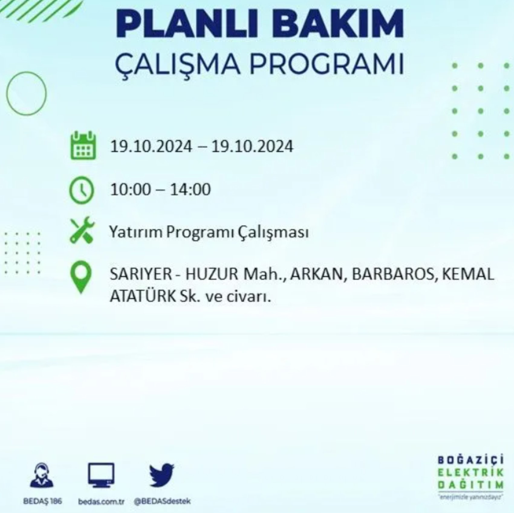 İstanbul’da elektrik kesintisi alarmı: 19 Ekim’de hangi ilçelerde kesinti olacak?