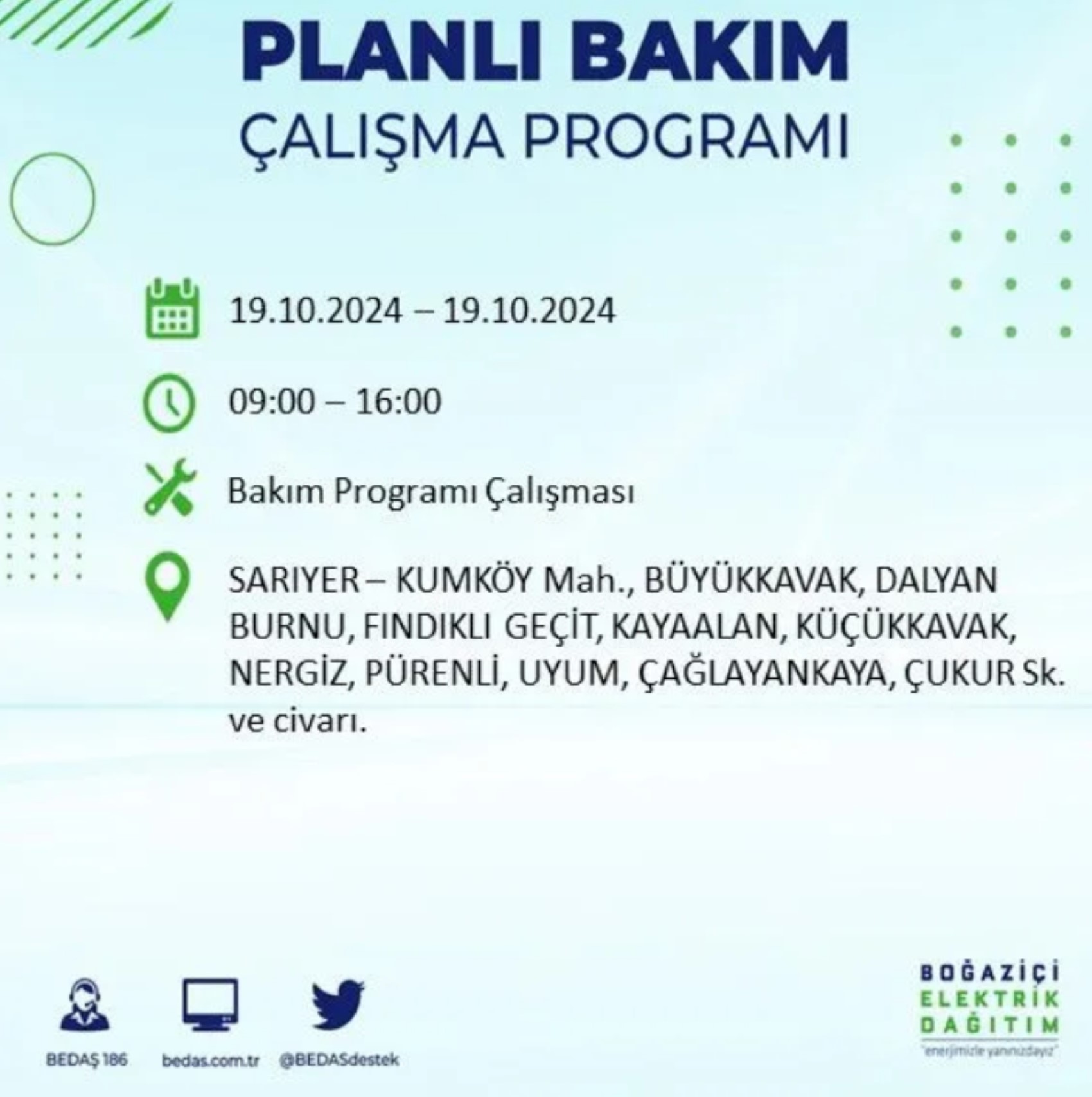 İstanbul’da elektrik kesintisi alarmı: 19 Ekim’de hangi ilçelerde kesinti olacak?