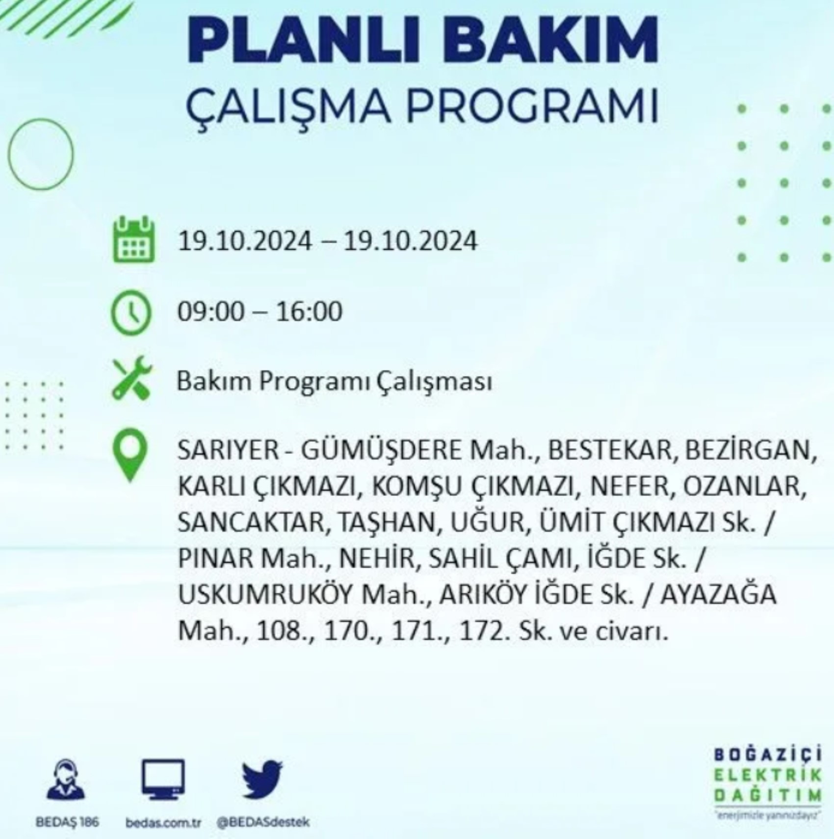 İstanbul’da elektrik kesintisi alarmı: 19 Ekim’de hangi ilçelerde kesinti olacak?