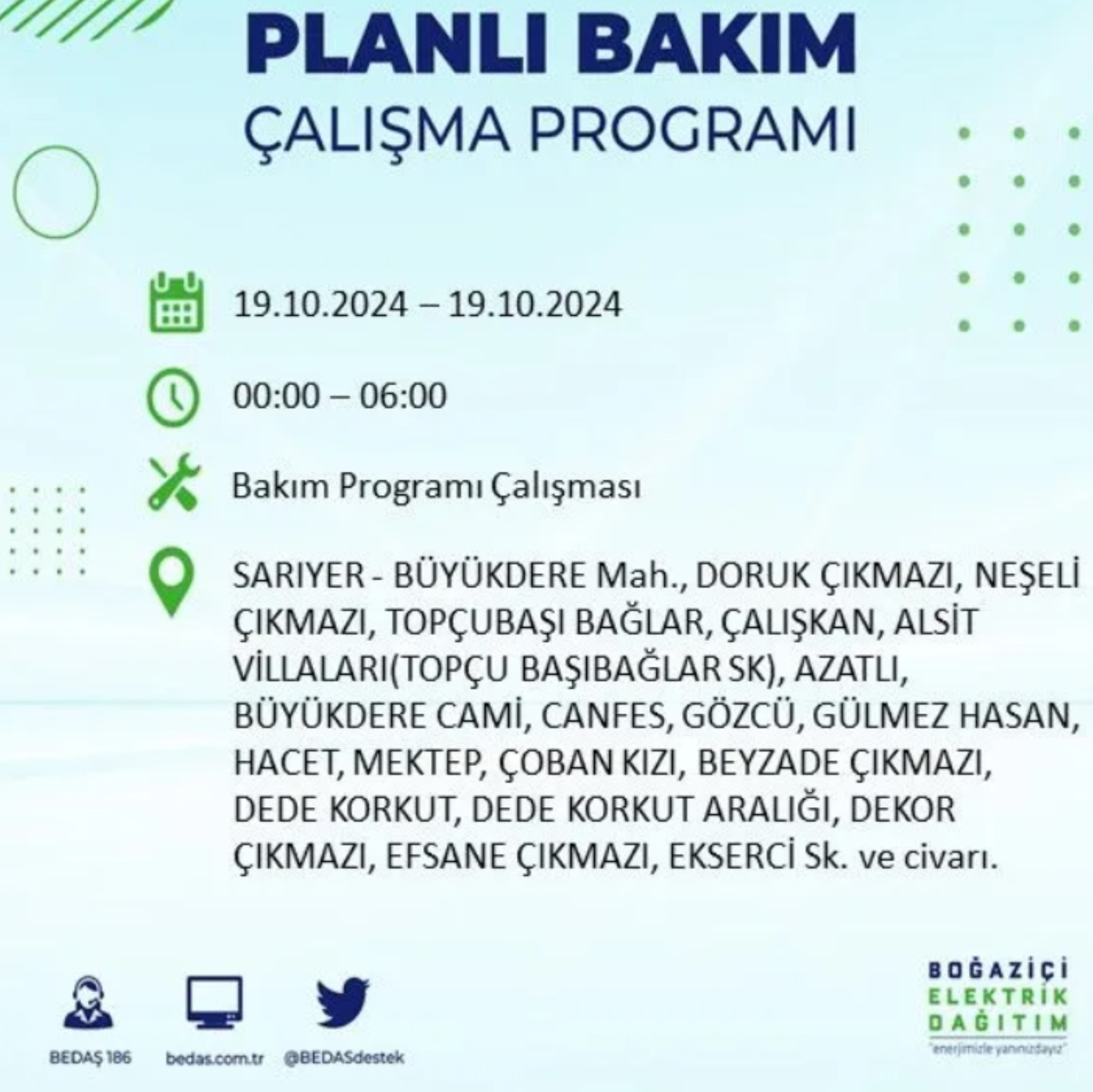 İstanbul’da elektrik kesintisi alarmı: 19 Ekim’de hangi ilçelerde kesinti olacak?