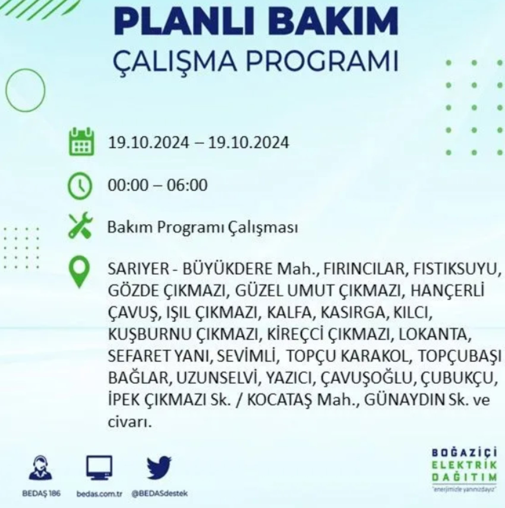 İstanbul’da elektrik kesintisi alarmı: 19 Ekim’de hangi ilçelerde kesinti olacak?