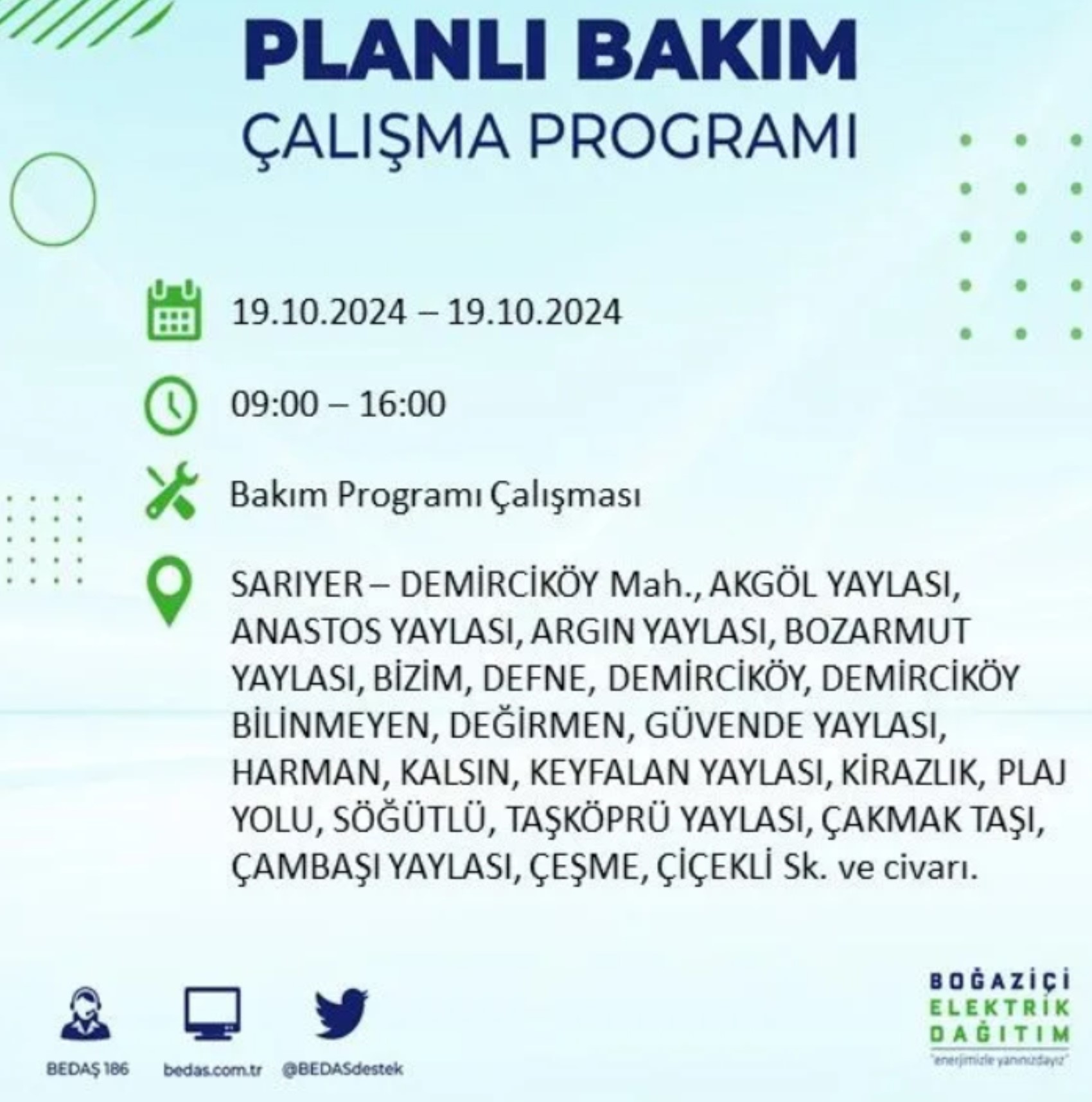 İstanbul’da elektrik kesintisi alarmı: 19 Ekim’de hangi ilçelerde kesinti olacak?