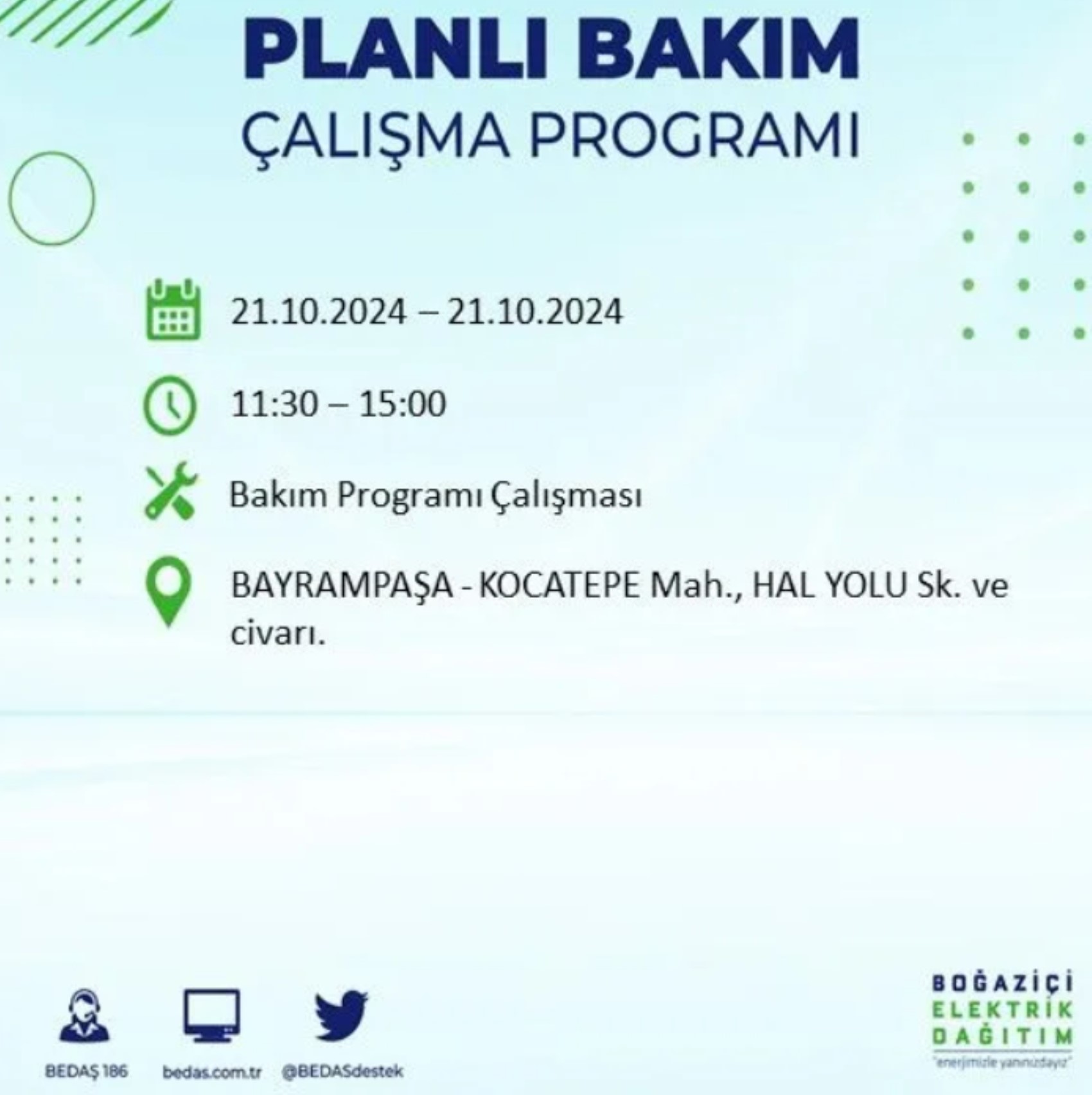 İstanbul'da elektrik kesintisi: 21 Ekim'de hangi mahalleler etkilenecek?